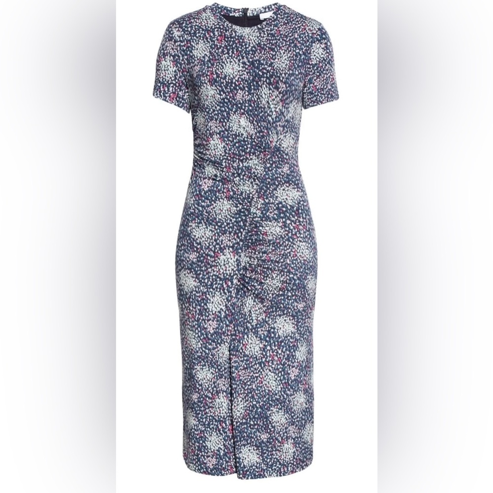 Boss Enice Confetti Print Ruched Bodycon Dress Size Medium EXCELLENT CONDITION